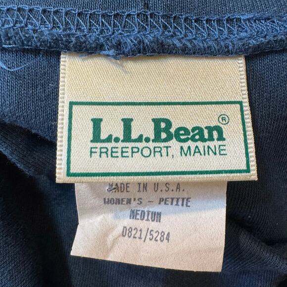 L.L. Bean Made in USA Size Medium Petite Teal Mock Neck Long Sleeve Midi Dress - Picture 6 of 7